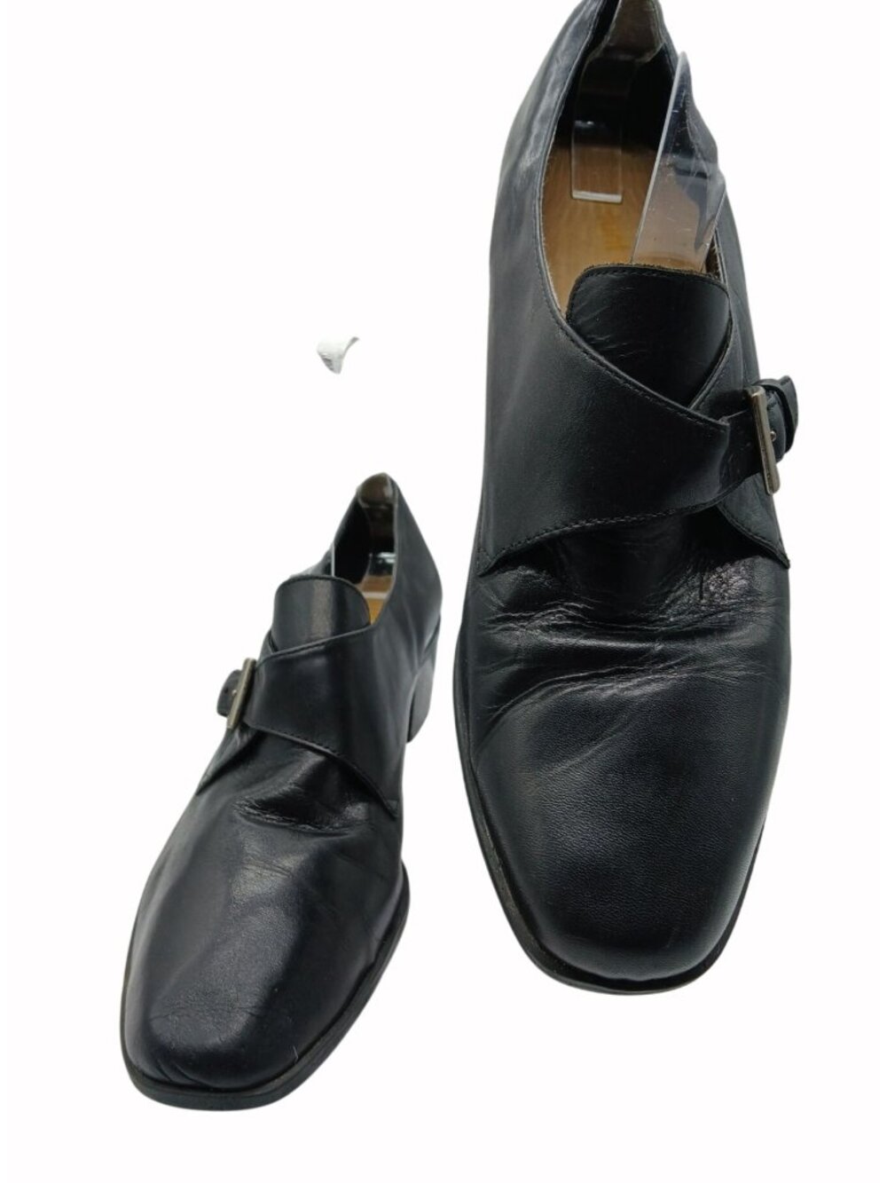 Vintage Hunt Club Womens Black Monk Strap Heels Shoes Size 10.5 Chunky JC Penney - Picture 5 of 16